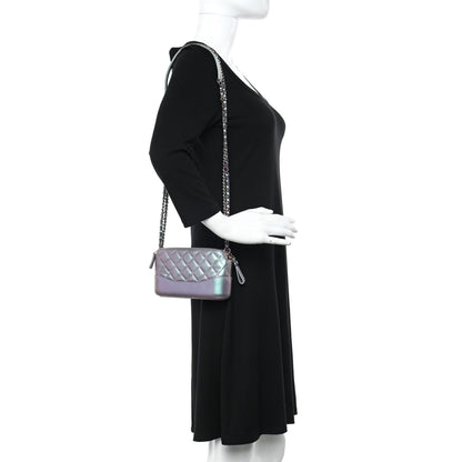 Chanel Iridescent Lambskin Calfskin Quilted Small Gabrielle Clutch With Chain Light Purple 2 of 12