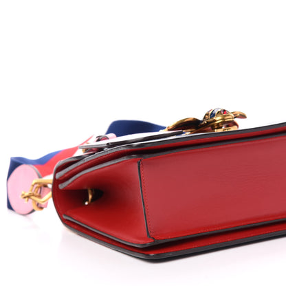 Gucci Calfskin Sylvie Web Small Queen Margaret Top Handle Bag Blue Agata Hibiscus Red Mystic White Sugar Pink 10 of 13