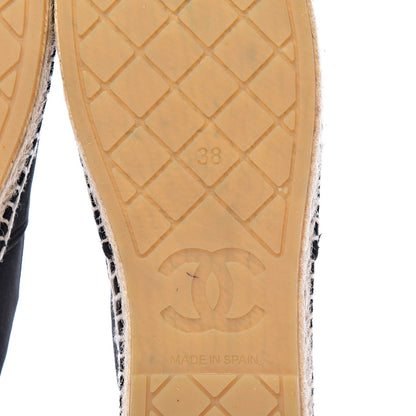 Chanel Velvet Logo Espadrilles 38 Black 7 of 10