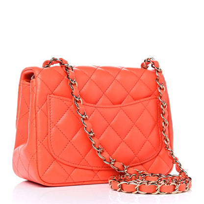 Chanel Lambskin Quilted Mini Square Flap Light Orange 2 of 4