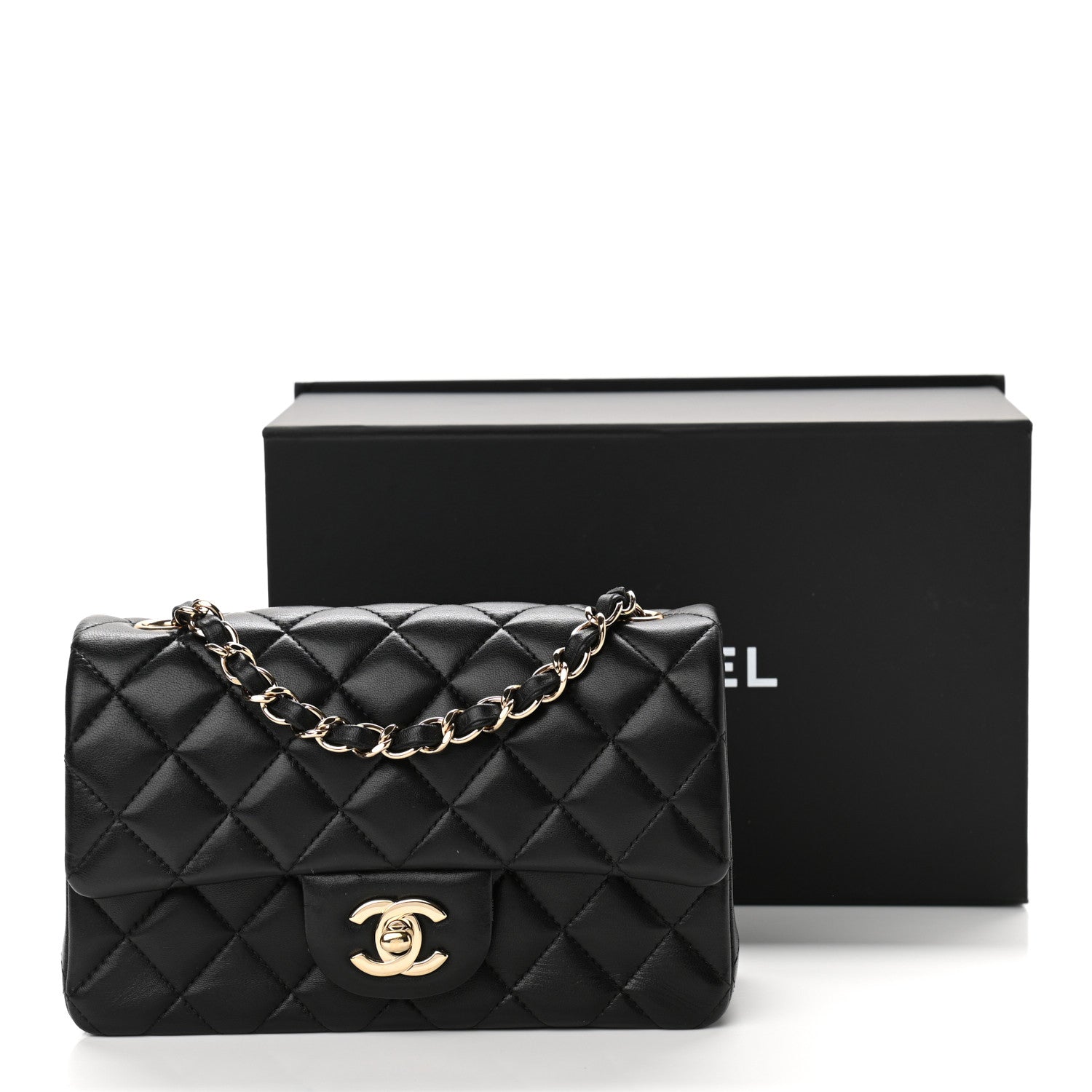 Chanel Lambskin Quilted Mini Rectangular Flap Black 12 of 12