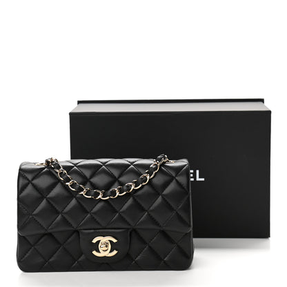 Chanel Lambskin Quilted Mini Rectangular Flap Black 12 of 12