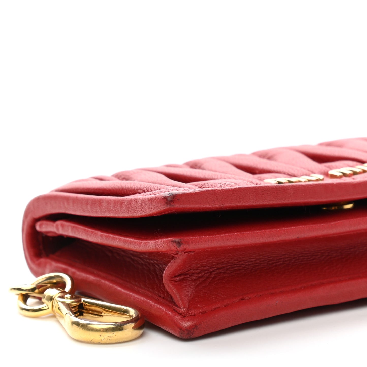 Nappa Matelasse Flap Card Holder Key Ring Fuoco