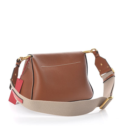 Valentino Garavani Pebbled Calfskin Small VRing Shoulder Bag Saddle Brown 3 of 9