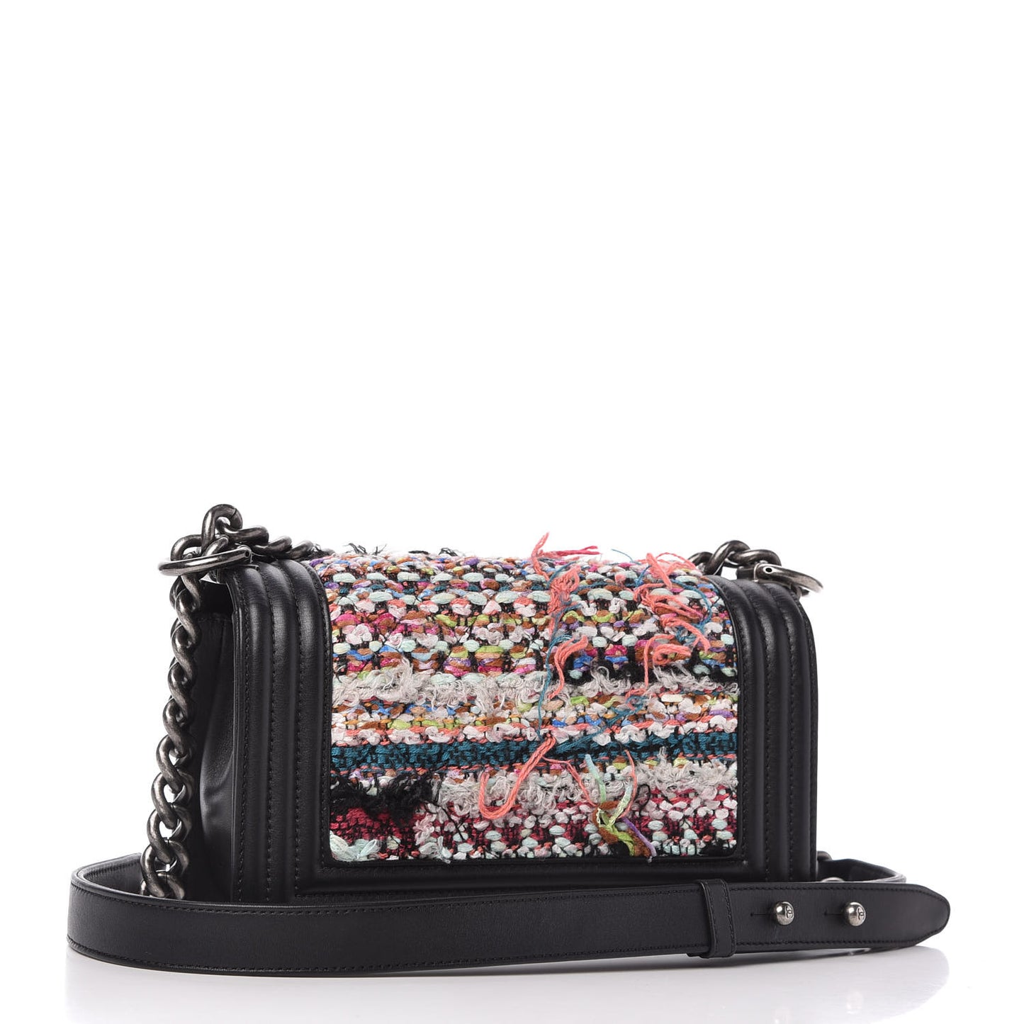 Tweed Calfskin Small Boy Flap Multicolor