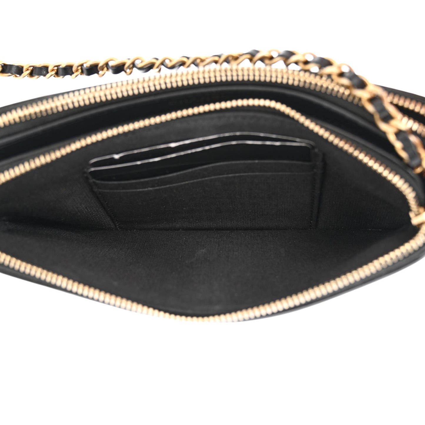 Caviar Quilted CC Filigree Clutch With Chain Black
