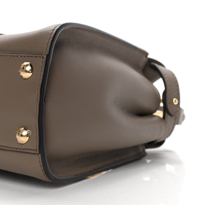 Fendi Vitello Seta Canvas FF Embroidered Mini Peekaboo Iconic Satchel Tartufo 10 of 11