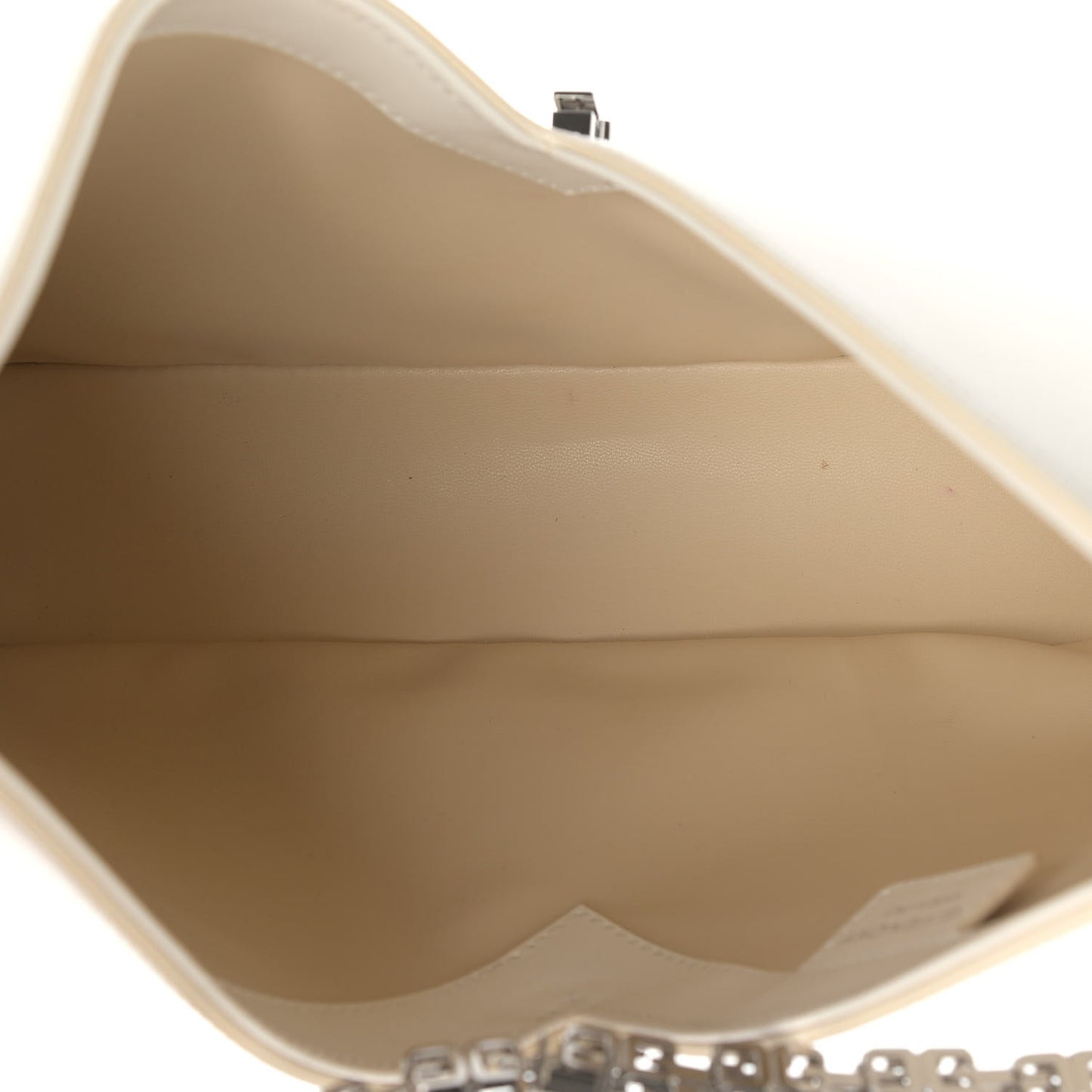 Box Calfskin Small Cut Out Shoulder Bag Ivory