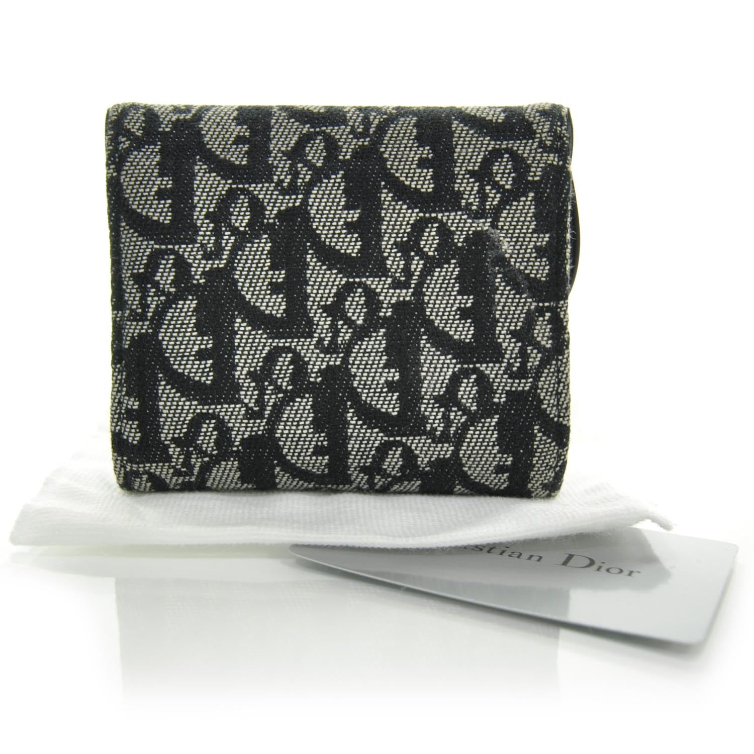 Christian Dior Canvas Diorissimo Compact Saddle Wallet 2 of 7