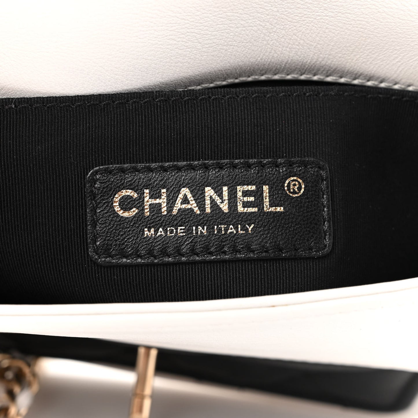 Lambskin Quilted Graphic Mini Flap Bag Black White