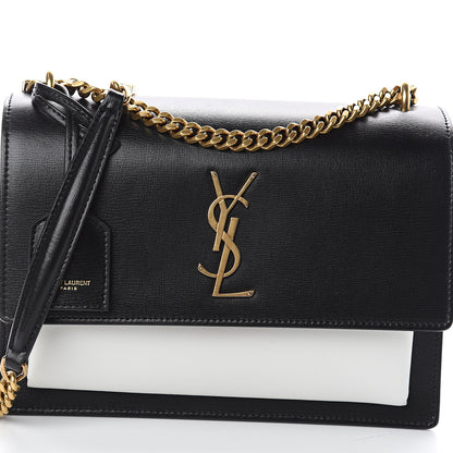 Saint Laurent Calfskin Bi-Color Medium Monogram Sunset Black Pearl White 6 of 8