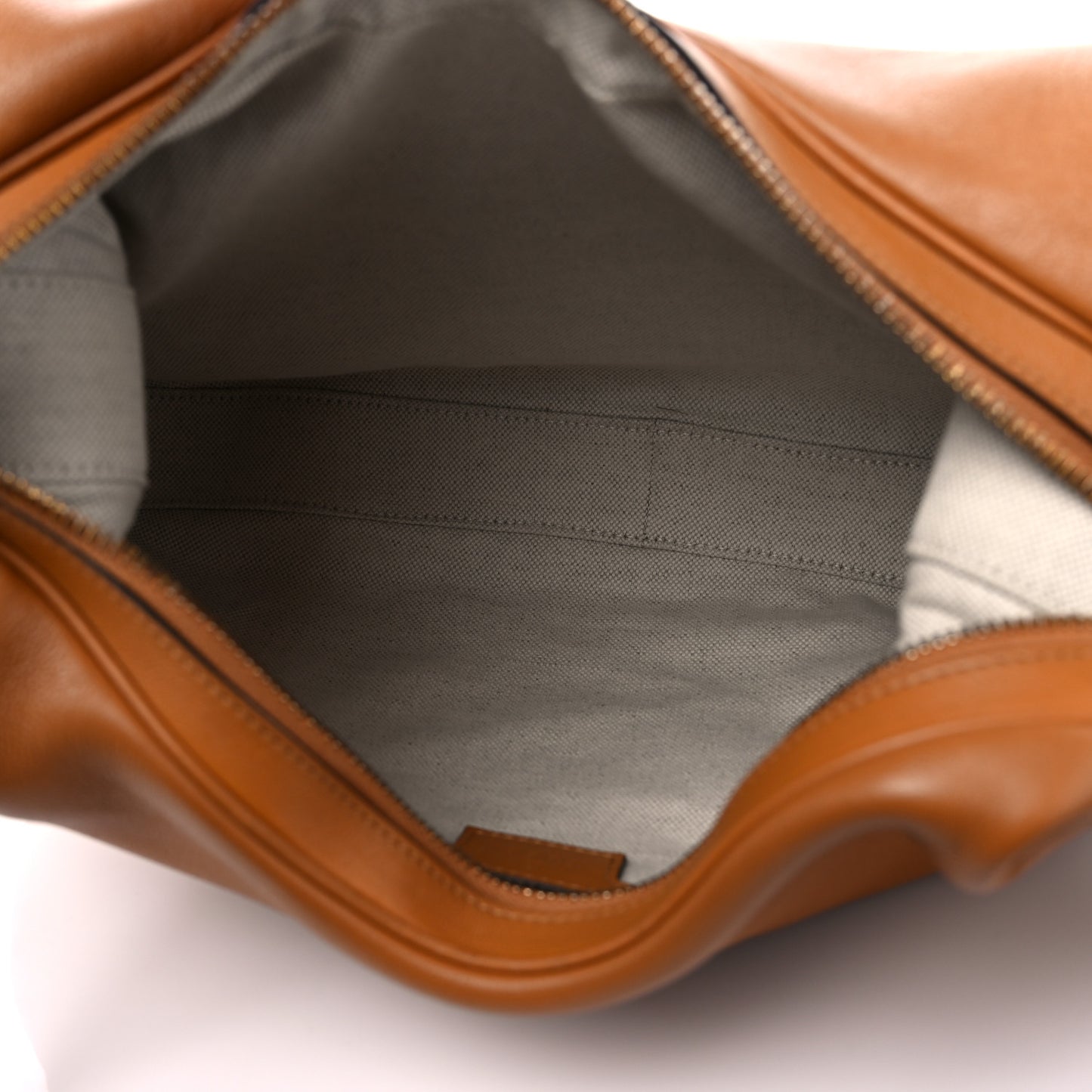 Aria Calfskin Web Large Attache Shoulder Bag Dark Orange