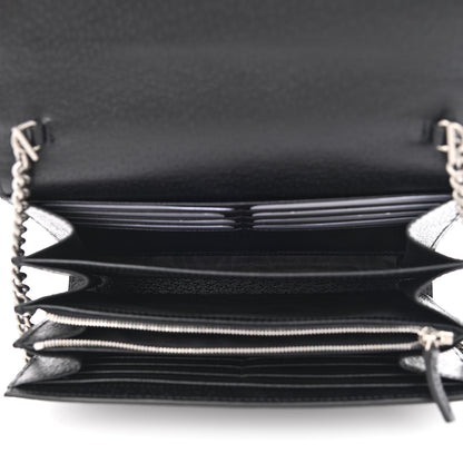 Gucci Jacquard Black Denim GG Monogram Mini Dionysus Chain Wallet Black Ivory 5 of 11
