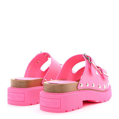 Christian Dior Calfskin Diorquake Slide Sandals Fuchsia Flu 37 4 of 9