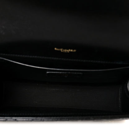Saint Laurent Grain De Poudre Textured Mixed Matelasse Triquilt Medium Monogram Satchel Black 5 of 11