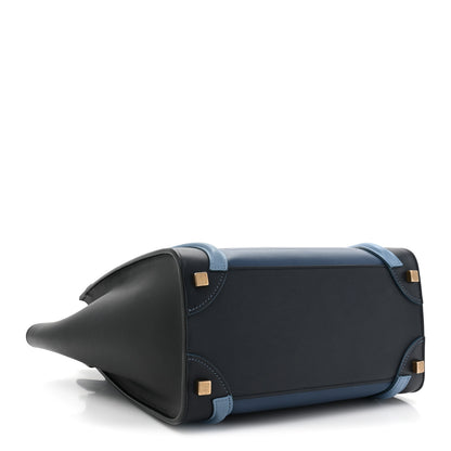 Celine Smooth Calfskin Micro Tri-Color Luggage Deep Sea 4 of 12