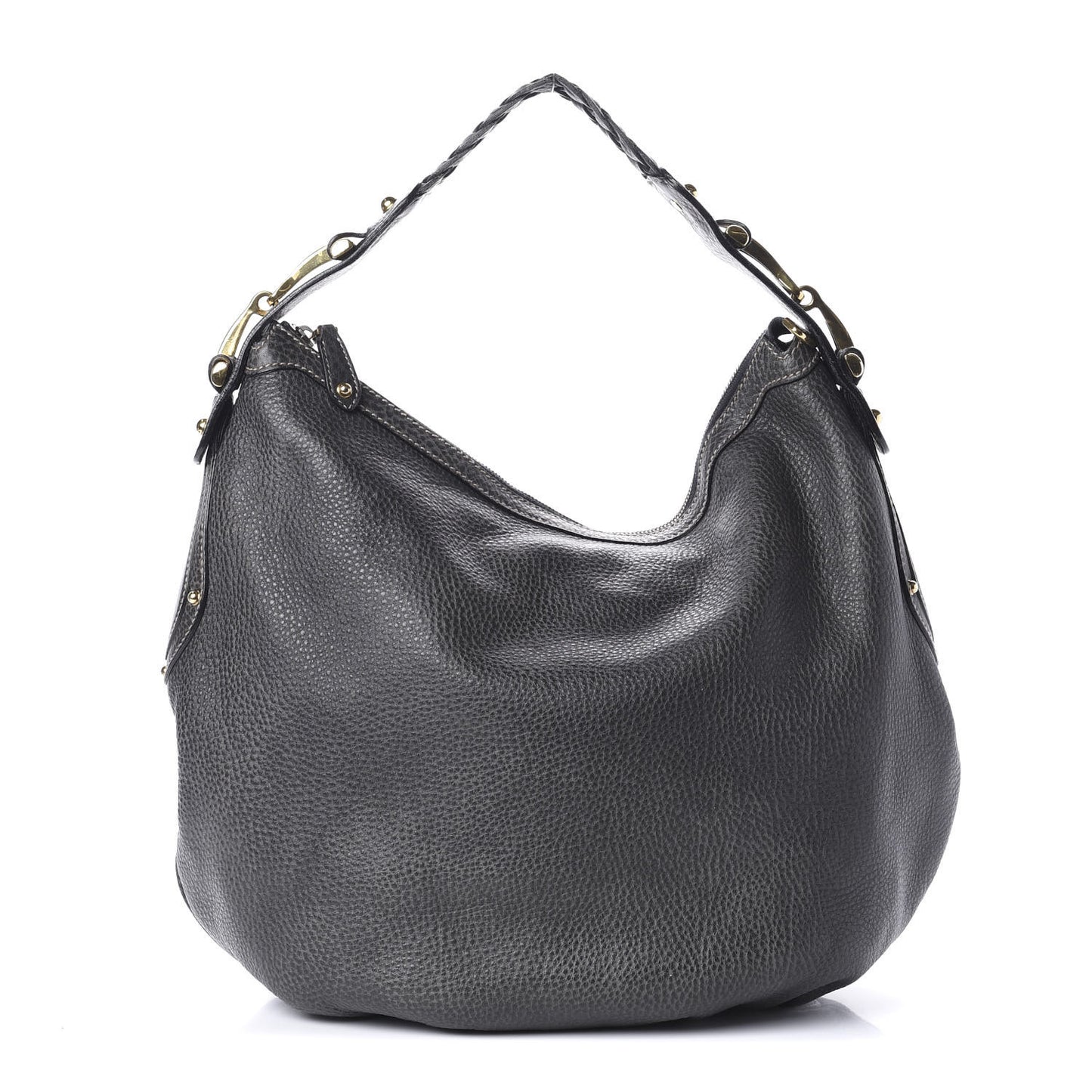 Pebbled Calfskin Medium Pelham Hobo Black