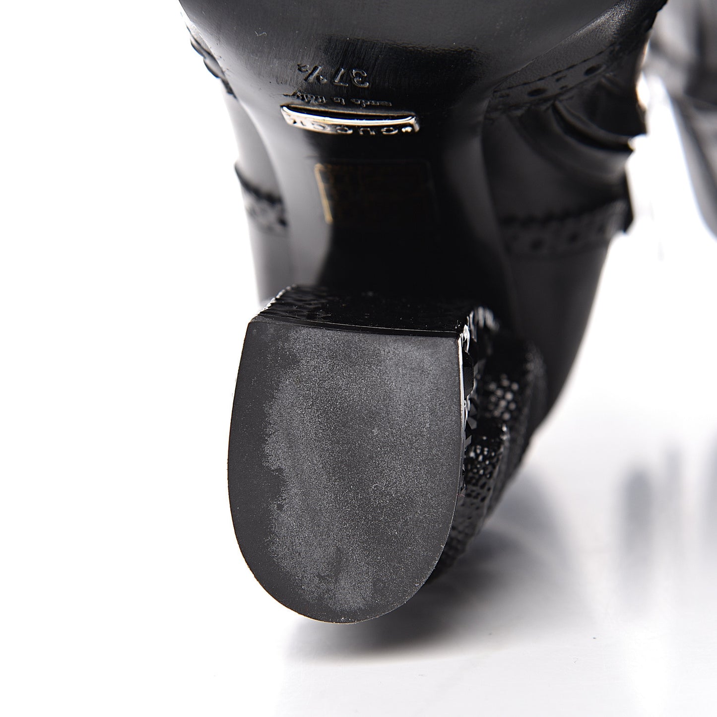 Calfskin Queercore Brogue Ankle Boots 37.5 Black