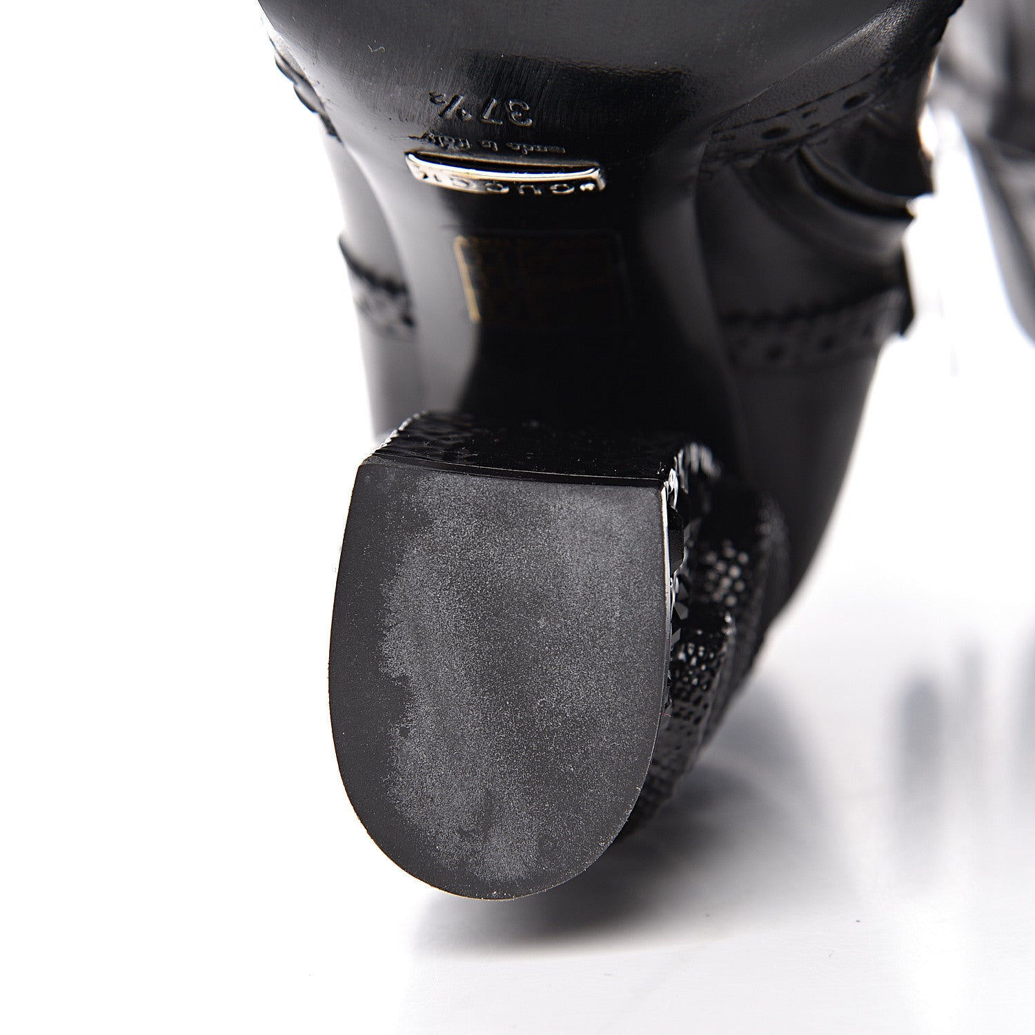 Gucci Calfskin Queercore Brogue Ankle Boots 37.5 Black 10 of 11