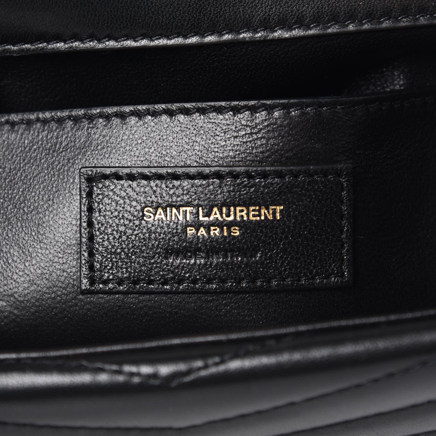 Saint Laurent Lambskin Matelasse Chevron Monogram Small Sulpice Bag Black 6 of 9