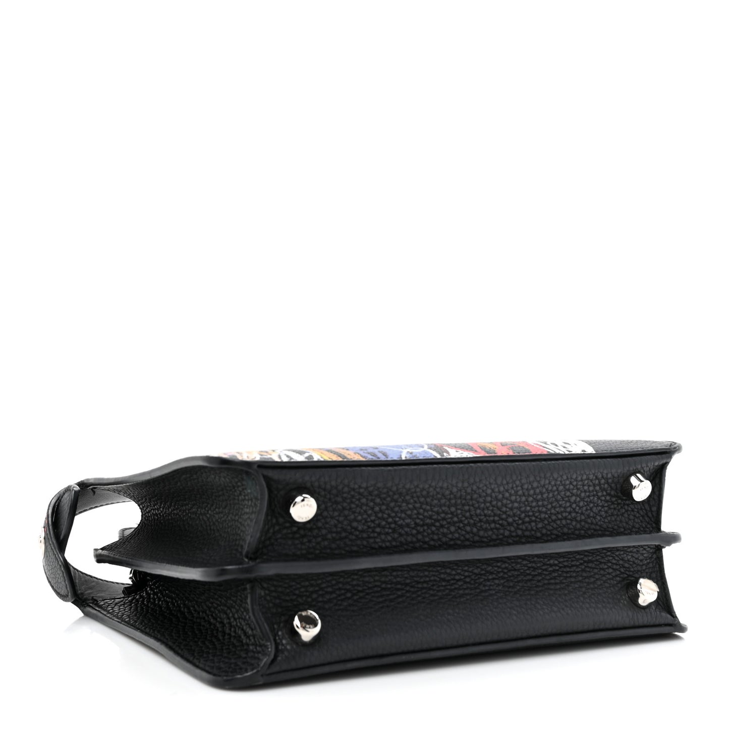 X NOEL FIELDING Cuoio Romano Painted Mini Peekaboo I SEE U Satchel Black Multicolor