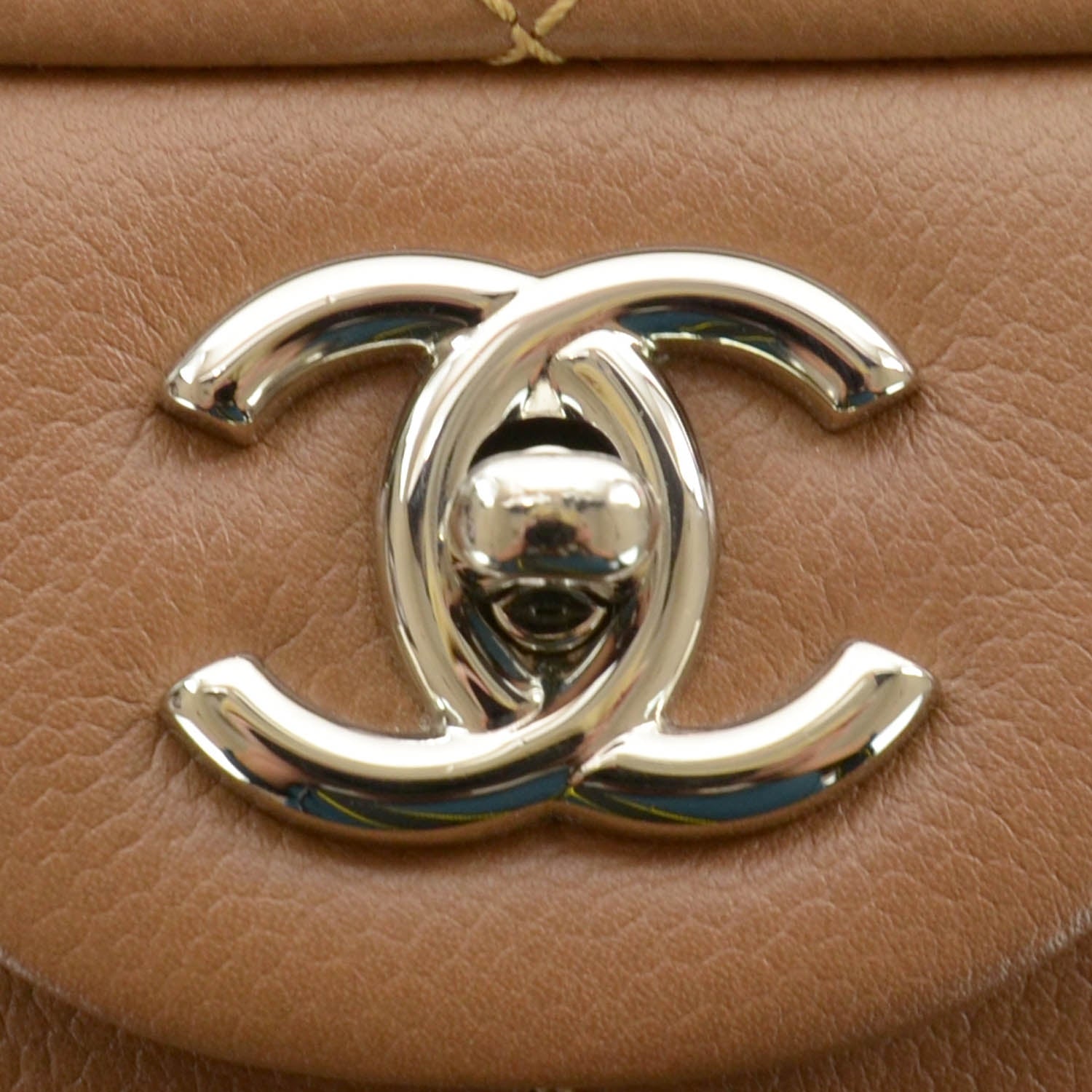 Chanel Washed Caviar Jumbo Single Flap Light Brown 5 of 10