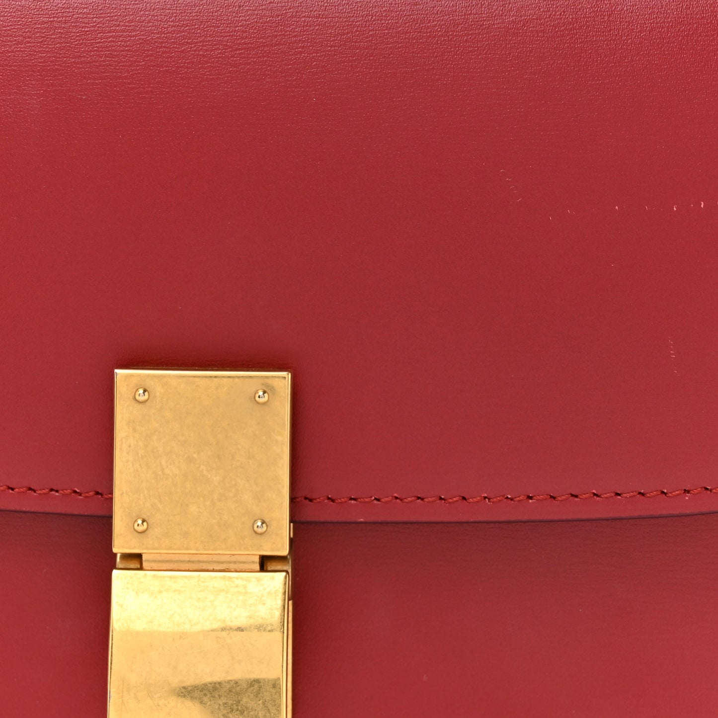 Box Calfskin Teen Classic Box Flap Bag Red
