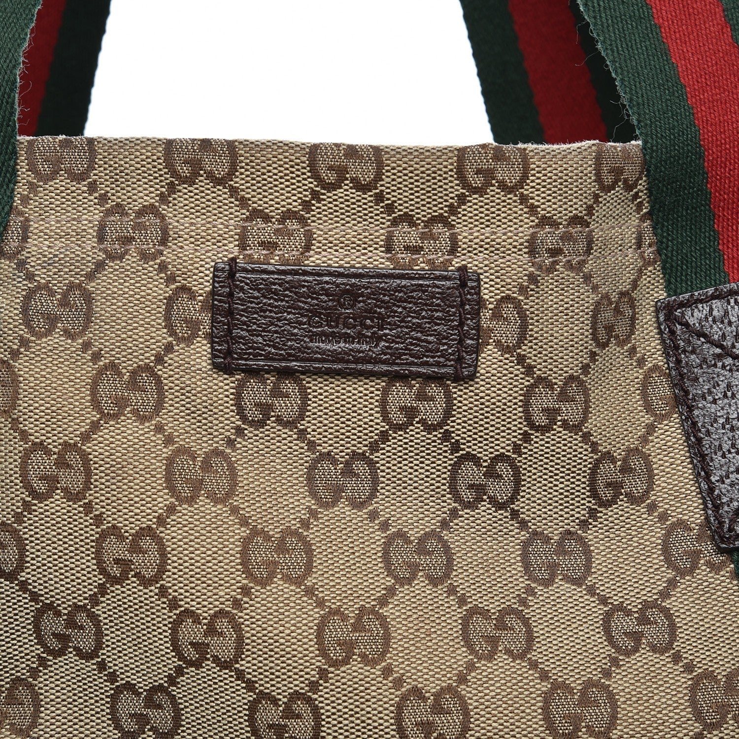 Gucci GG Monogram Medium Web Handle Vertical Tote Dark Brown 8 of 10