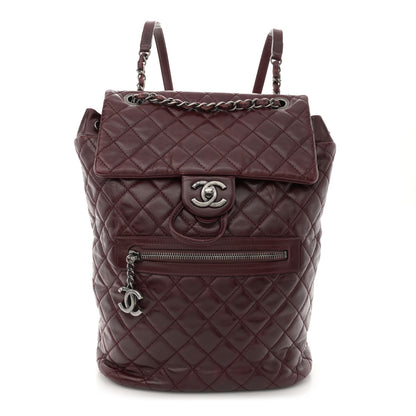 Chanel Glazed Calfskin Quilted Large Salzburg Backpack Burgundy 1 of 14