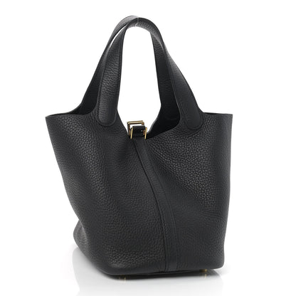 Hermes Taurillon Clemence Picotin Lock 18 PM Black 3 of 9