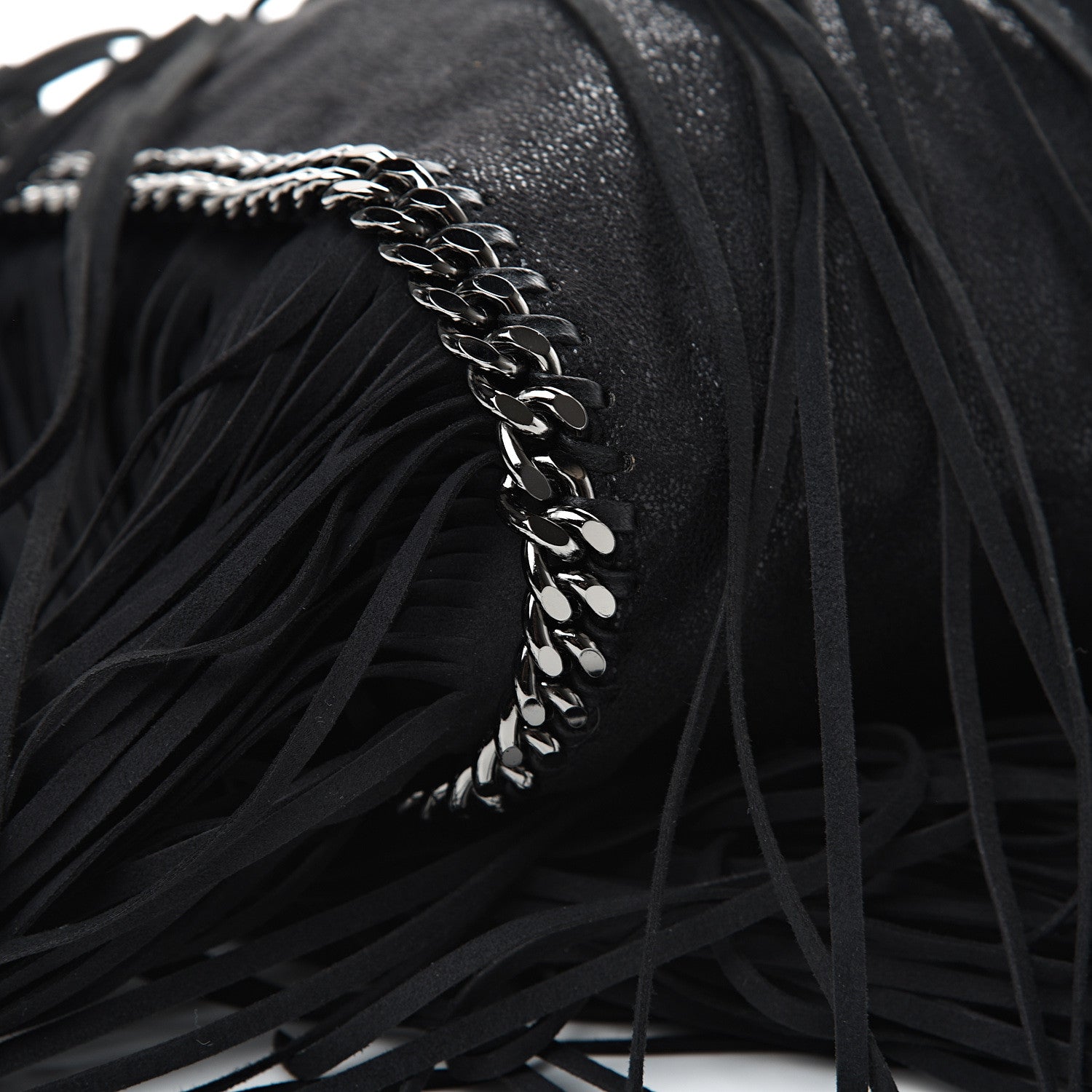 Stella McCartney Eco Suede Fringe Falabella Tote Black 8 of 9