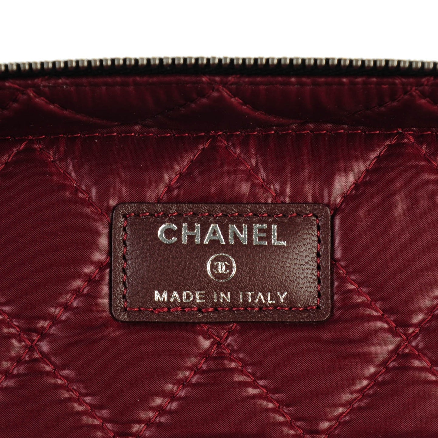 Lambskin Quilted Large Vanity Pouch Black