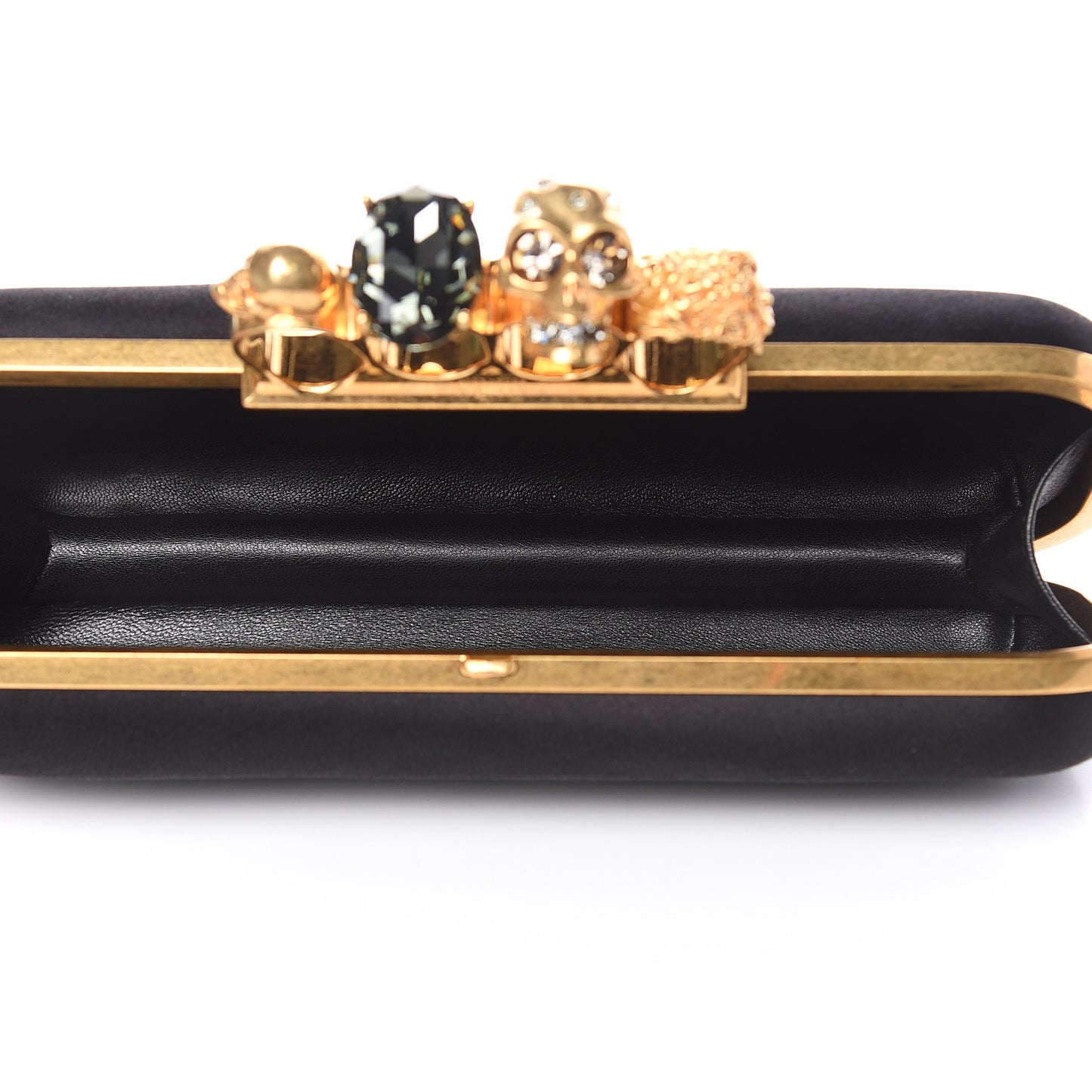Silk Knucklebox Clutch Black