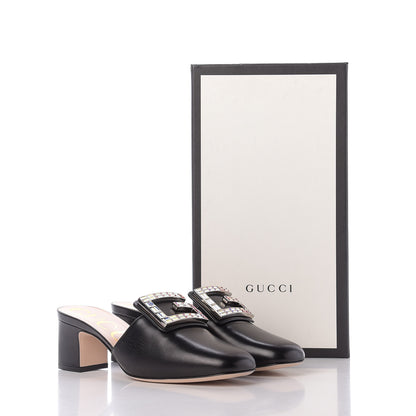 Gucci Malaga Kid Crystal Square G Madelyn Mules 36.5 Black 11 of 11