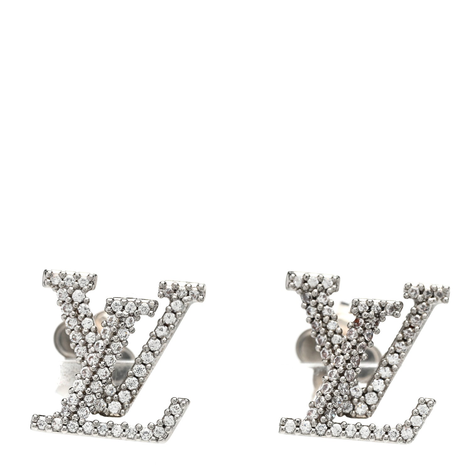 Louis Vuitton Crystal LV Iconic Earrings Silver 1 of 5