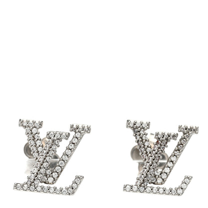 Louis Vuitton Crystal LV Iconic Earrings Silver 1 of 5