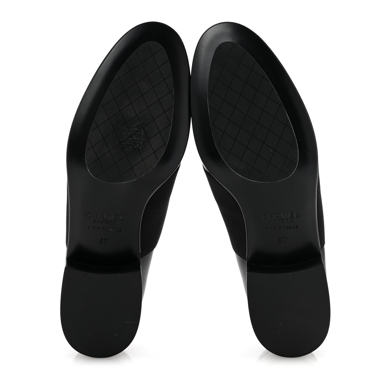 Chanel Calfskin Elastic Lace Up Cap Toe CC Loafers 40 Black 6 of 10