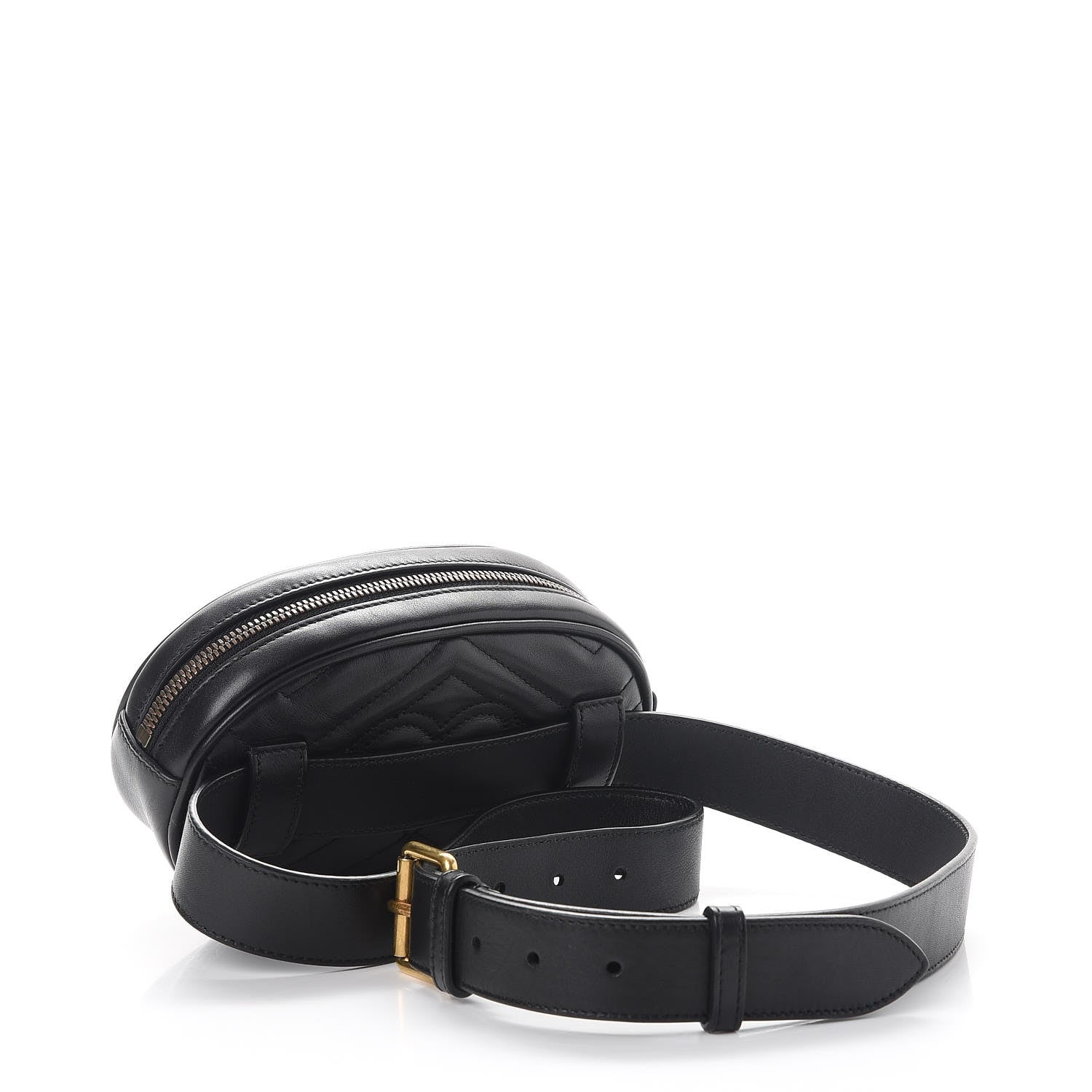 Gucci Calfskin Matelasse GG Marmont Belt Bag 105 42 Black 3 of 13