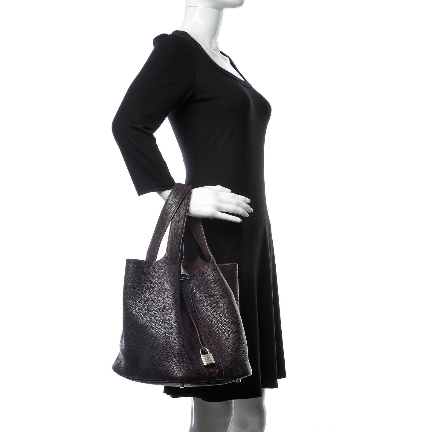 Taurillon Clemence Picotin Lock 26 GM Raisin