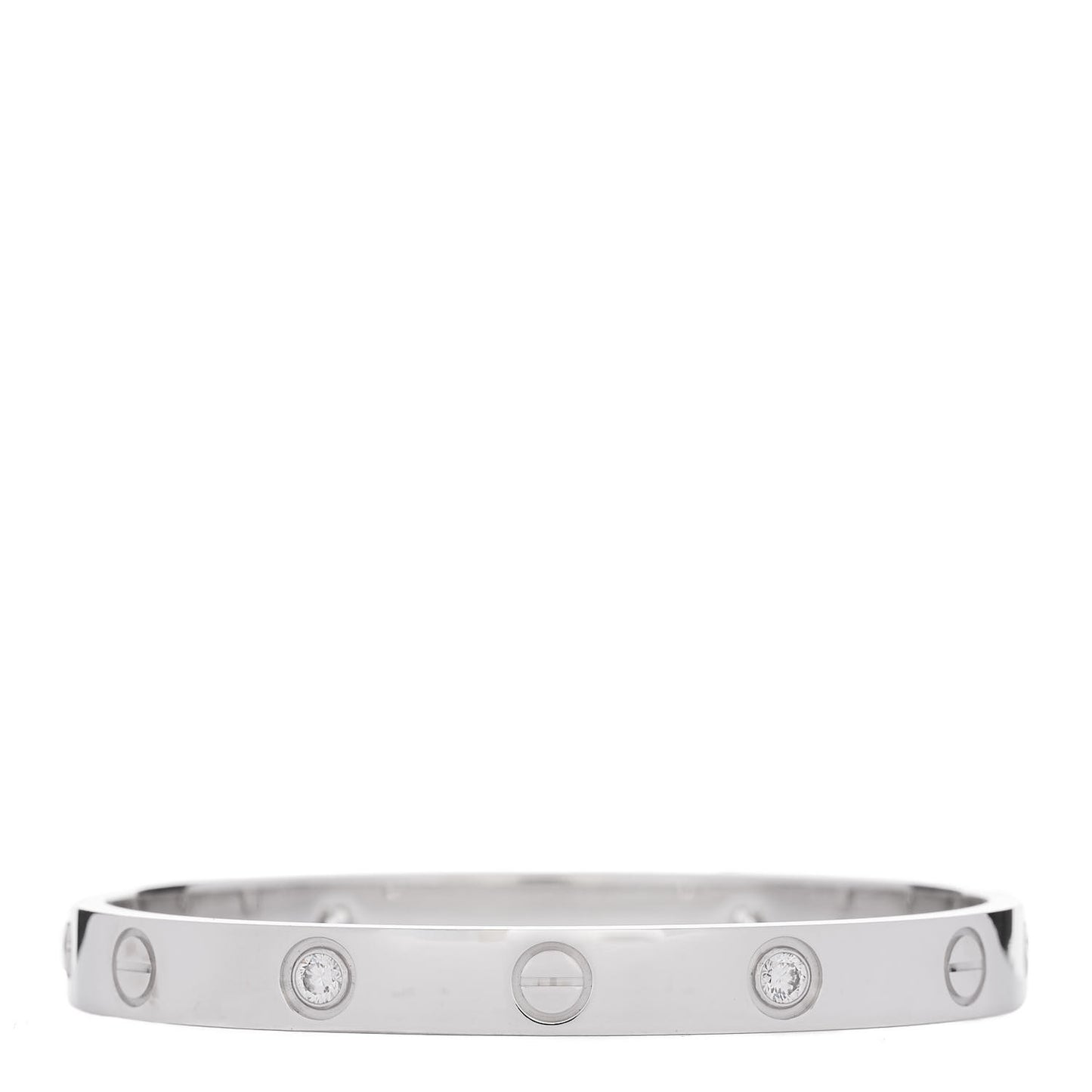 18K White Gold 4 Diamond Love Bracelet 15