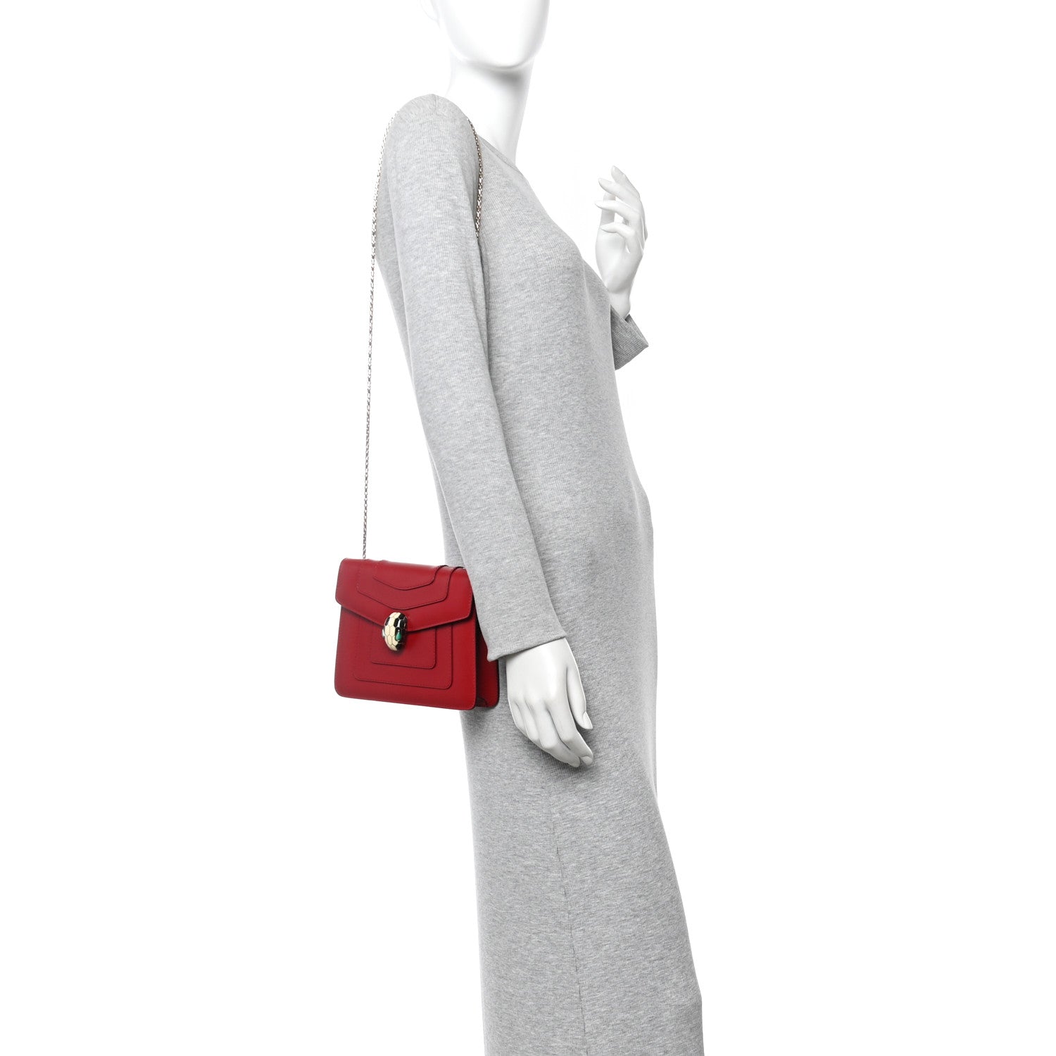 Bulgari Calfskin Serpenti Forever Crossbody Bag Red 2 of 10