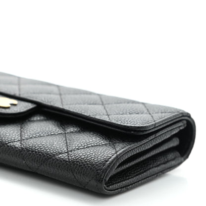 Chanel Caviar Quilted Large Gusset Flap Wallet Black 10 of 10