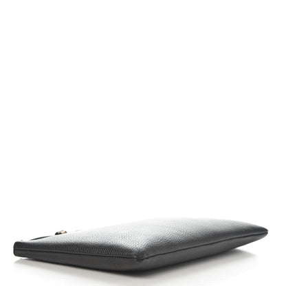 Gucci Pebbled Calfskin Large Bamboo Clutch Black 4 of 7