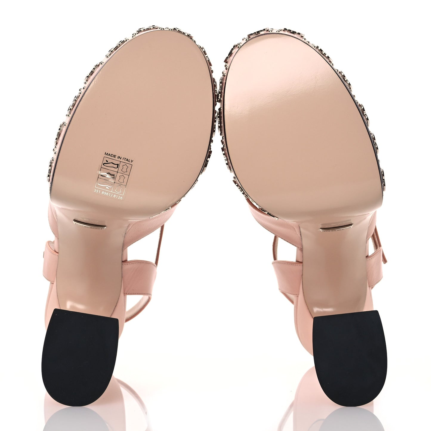 Malaga Kid Interlocking G Studs 155mm Platform Sandals 40.5 Perfect Pink