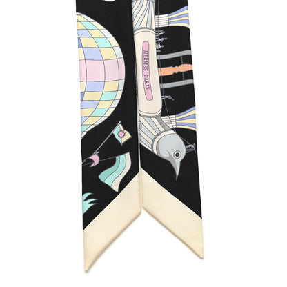 Hermes Silk Les Folies Du Ciel Twilly Black Jaune Soufre Multicolor 2 of 4