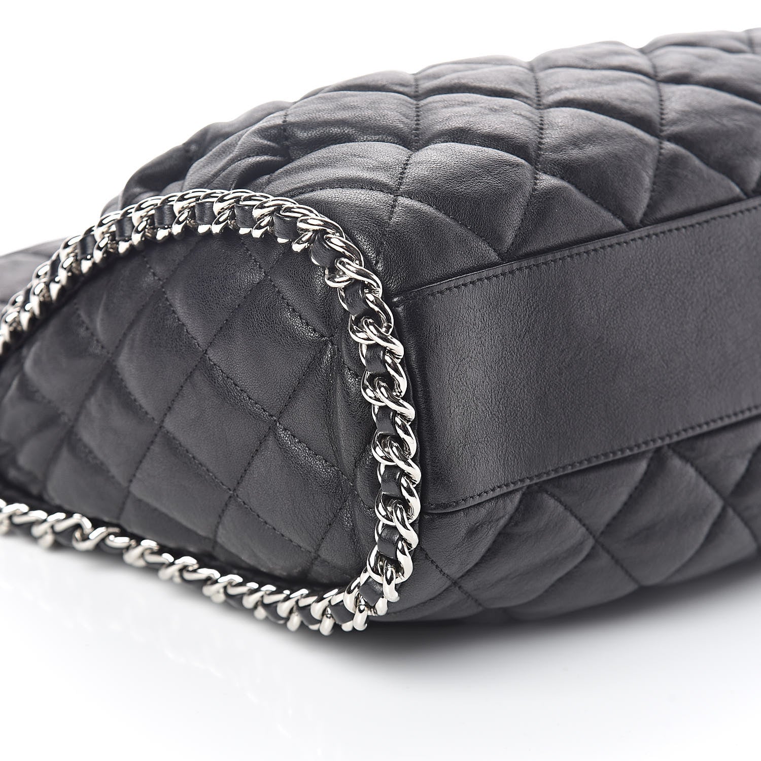 Chanel Washed Lambskin Chain Around Hobo Black 9 of 10