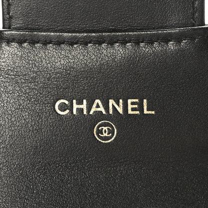 Chanel Sheepskin Chevron Quilted Reissue Card Holder Wallet Black 6 of 9