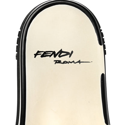 Fendi X JOSHUA VIDES Roma Calfskin Fussbetts Slide Sandals 35 Snow White Black 7 of 9