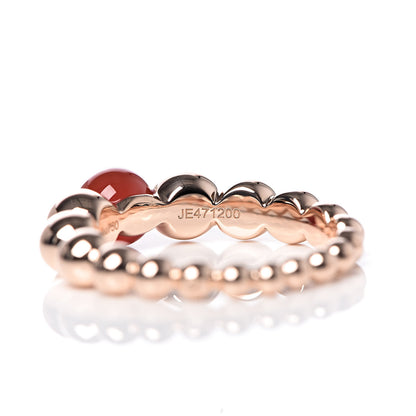 Van Cleef & Arpels 18K Rose Gold Carnelian Perlee Couleurs Variation Ring 50 5.25 5 of 7