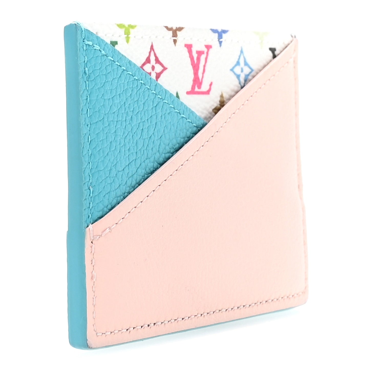LV X TM Monogram Multicolor Criss-Cross Card Holder Kabira Blue Rose